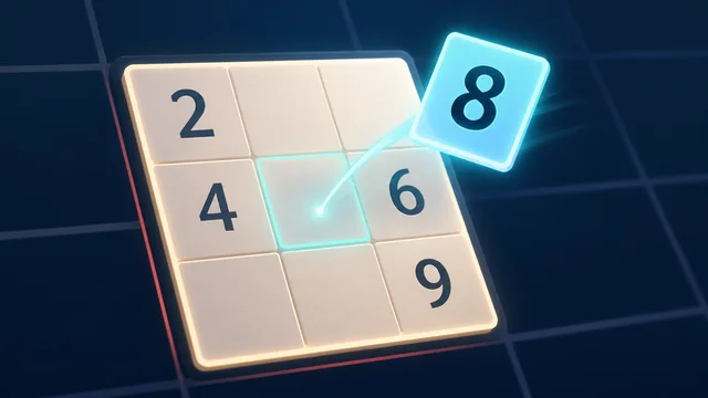 空いたマスへ数字を入れて完成を目指すナンプレ