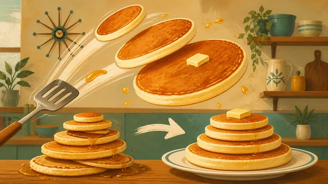 パンケーキをまとめて裏返し大きさ順に並べるパンケーキソート